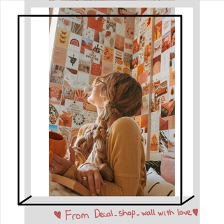 [FREESHIP  EXTRA] Wall Collage dán tường trang trí decor phòng ngủ - theme Cam cháy Boho aesthetics