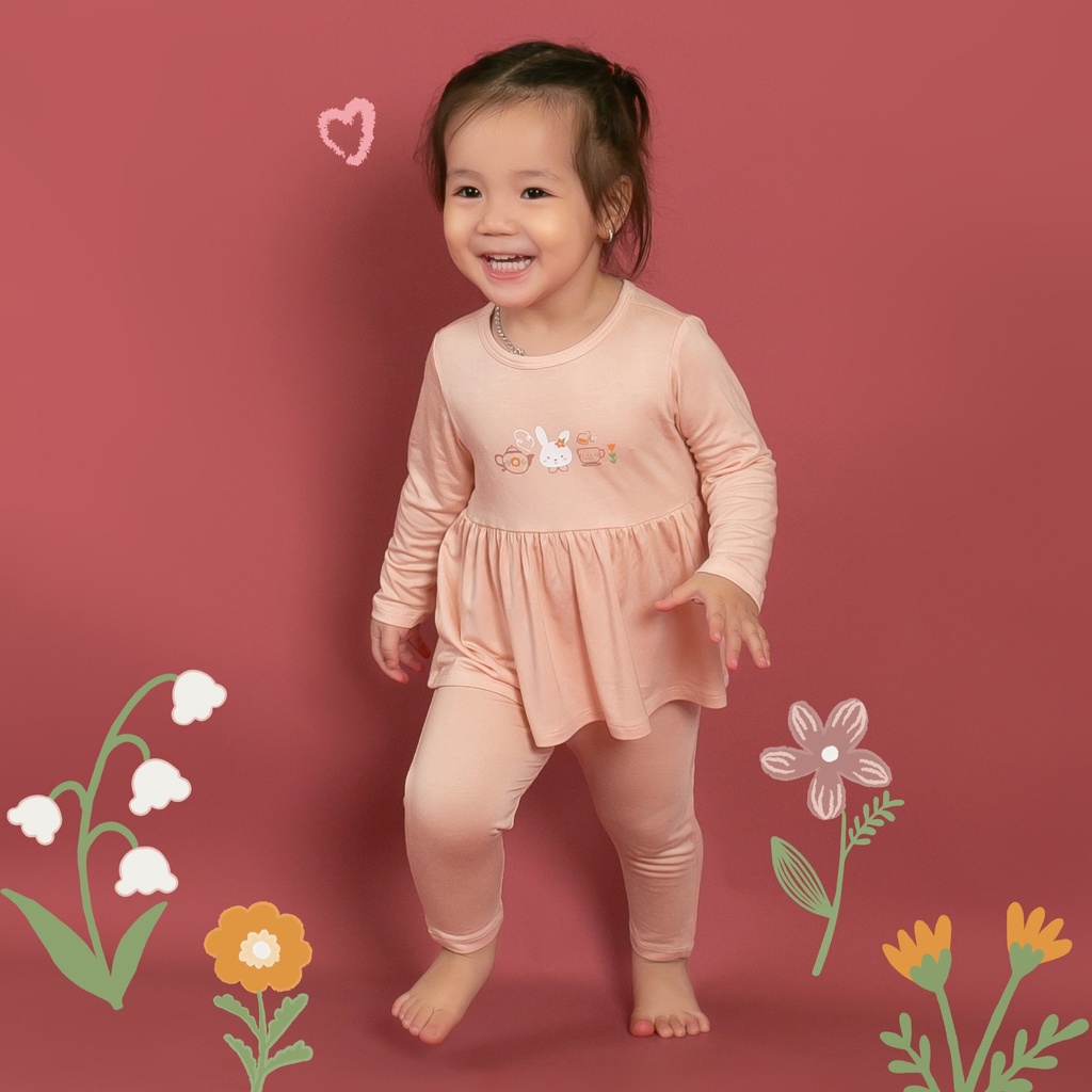 Chaang Bộ dài babydoll bé gái Park AW2022D10