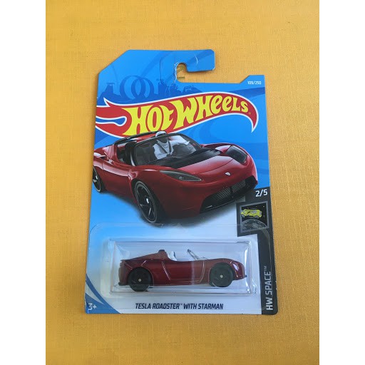 Hot Wheels Mô Hình Đồ Chơi Xe Hơi Tesla Roadster With Red Starman Maroon