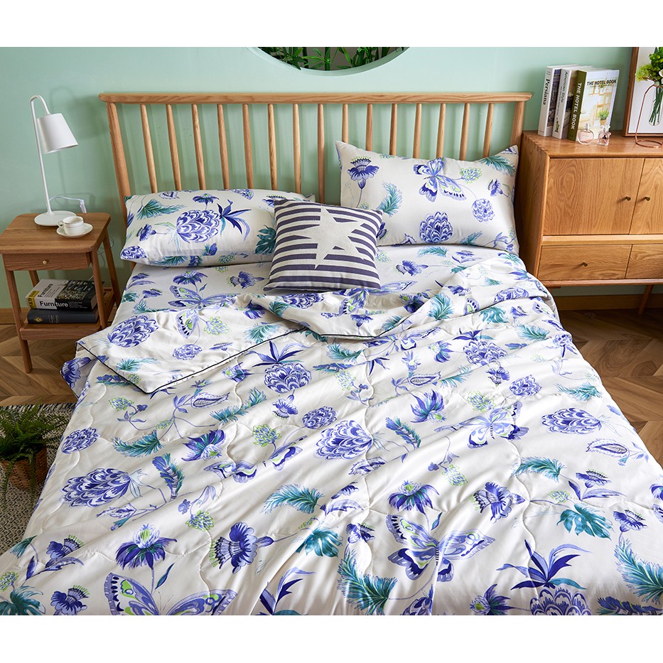 Alshone Summer Quilt Soft Blanket Printed Tencel Comforter High Quality Quilt Soft Blanket  Air Condition Summer Duvet