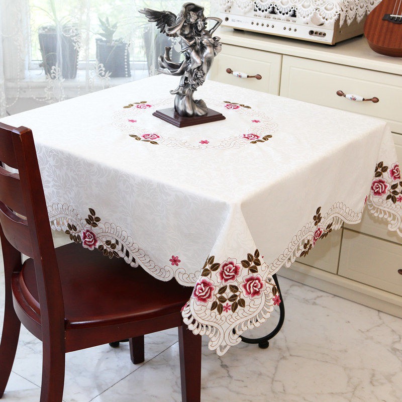 Khăn trải bànKhăn trải bàn vuông thêu vải nghệ thuật tám bất tử cà phê mạt chược phong cách châu Âu gói đơn giản