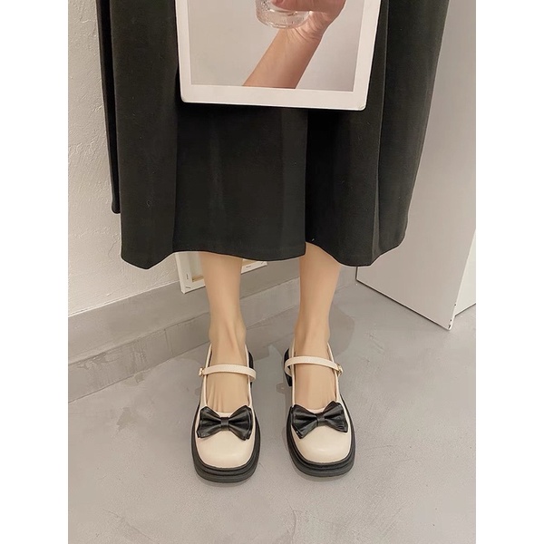 Giày Mary Janes đính nơ mã L09