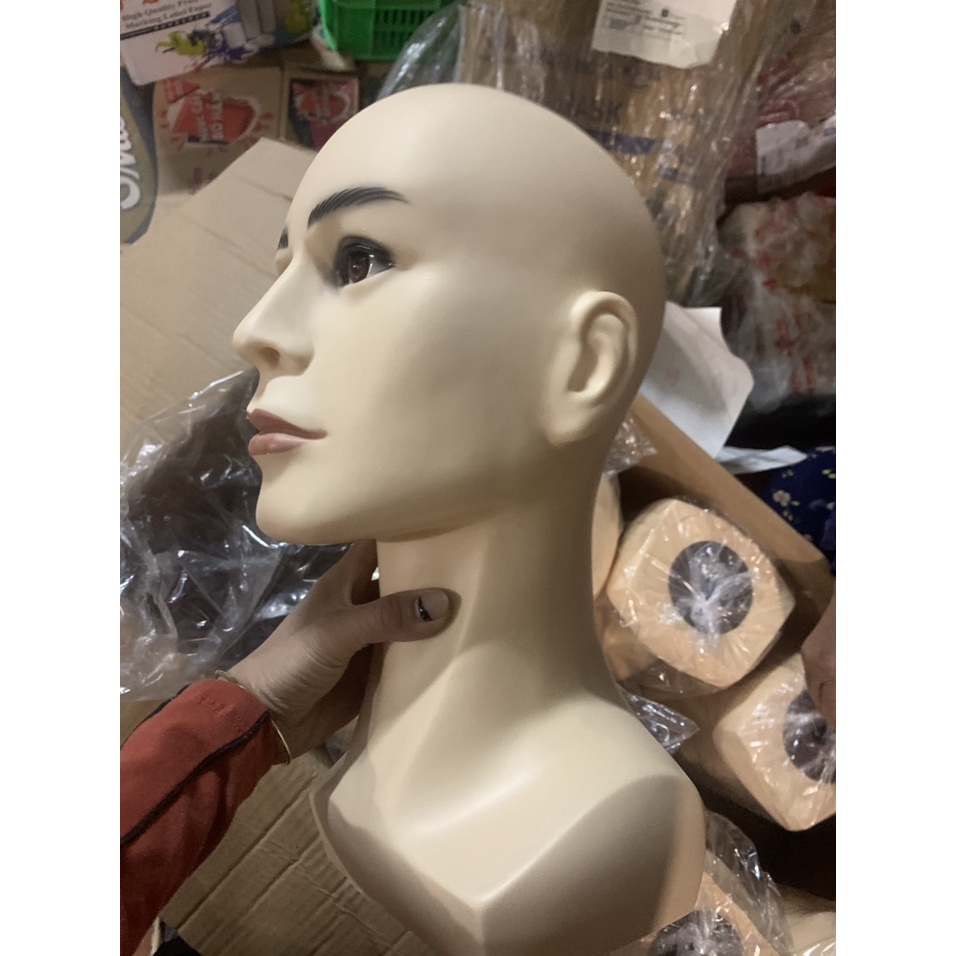 Đầu manocanh để bàn nam màu da