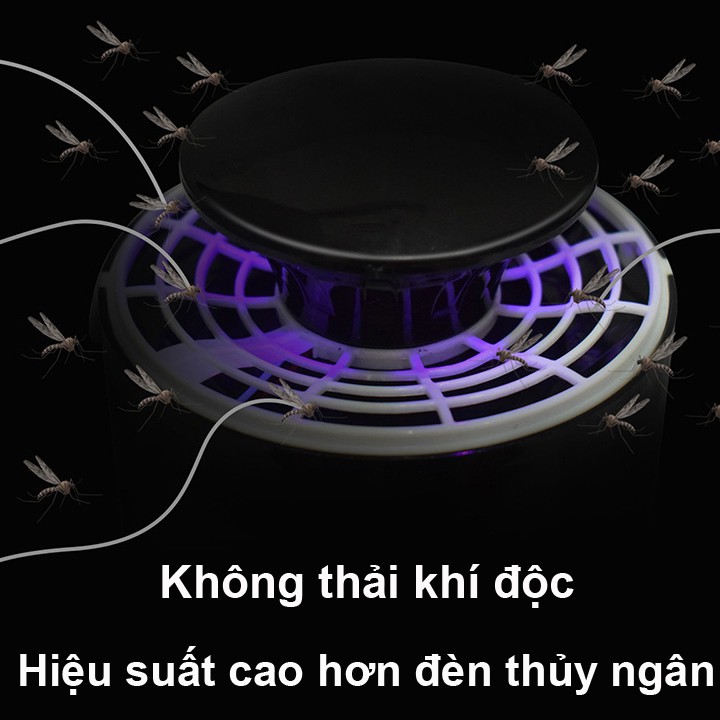 Đèn bắt muỗi LED 007 thông minh hình trụ cắm cổng USB có quai xách tay (ĐEN)