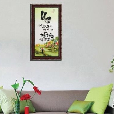 Tranh chữ treo tường, tranh thư pháp Cha Mẹ, tranh chữ An, tranh khung canvas trang trí