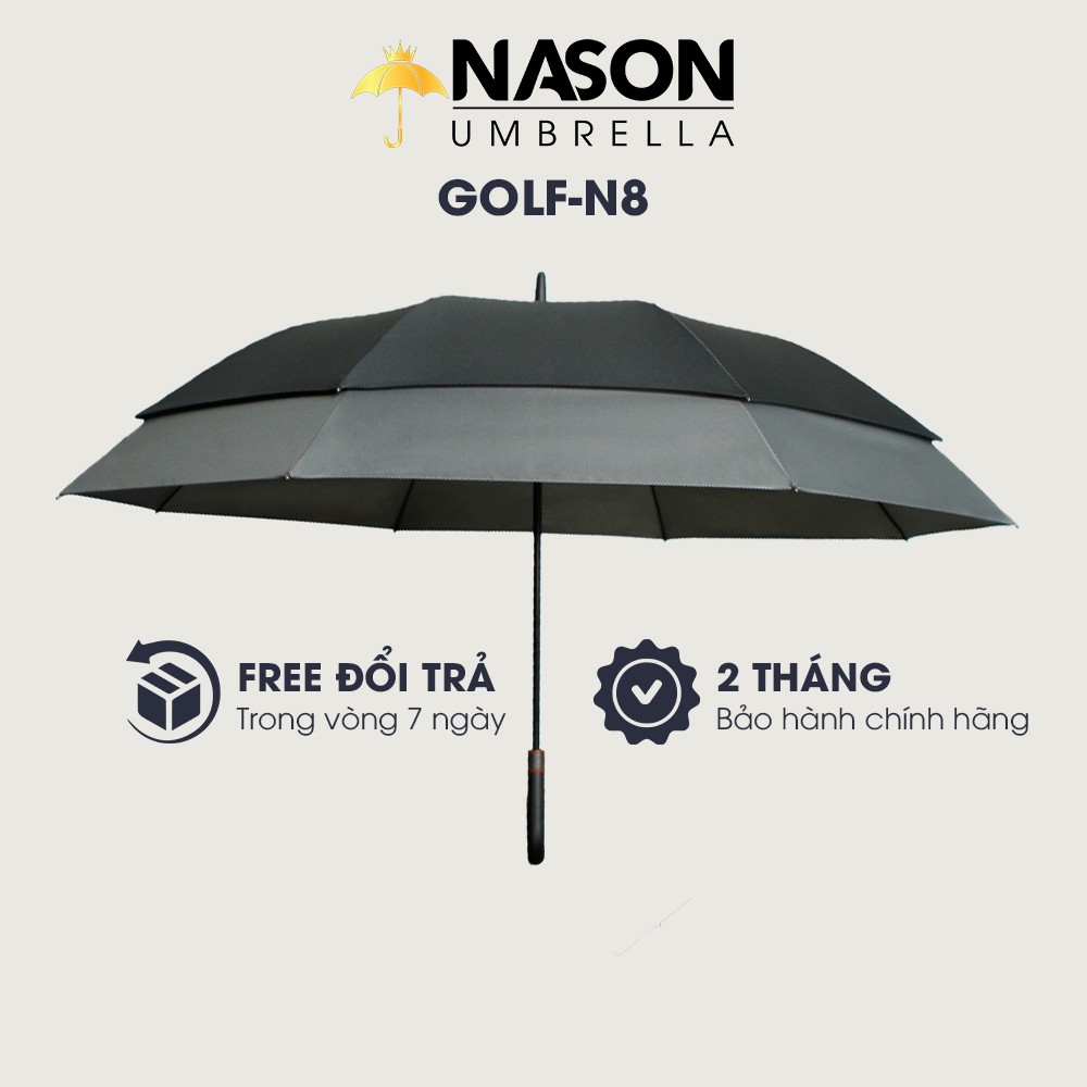 Dù Golf 2 tầng cao cấp Nason Umbrella Golf-N8 tự động mở một chiều tay cầm nhựa cao su cao cấp 27 icnh