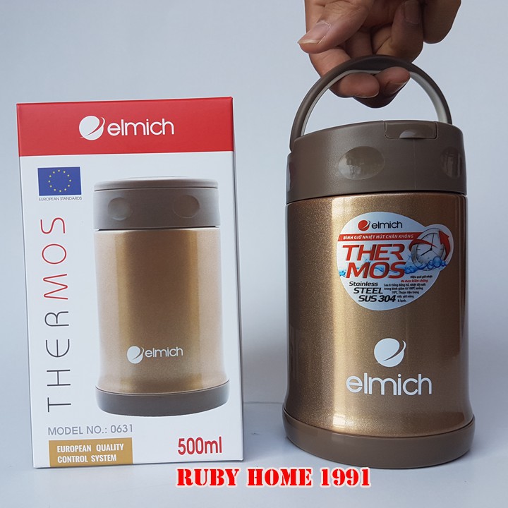 🔥 Bình ủ cháo🔥 đựng thức ăn giữ nhiệt Elmich Inox 304 EL0631- 500ml