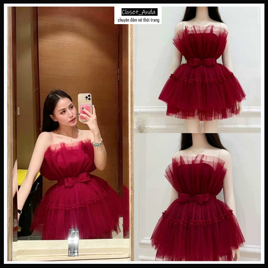 ĐẦM NỮ DÁNG XÒE CÚP NGỰC PHỐI LƯỚI 2 TẦNG🔥 FREESHIP🔥 ĐẦM CÔNG CHÚA SEXY