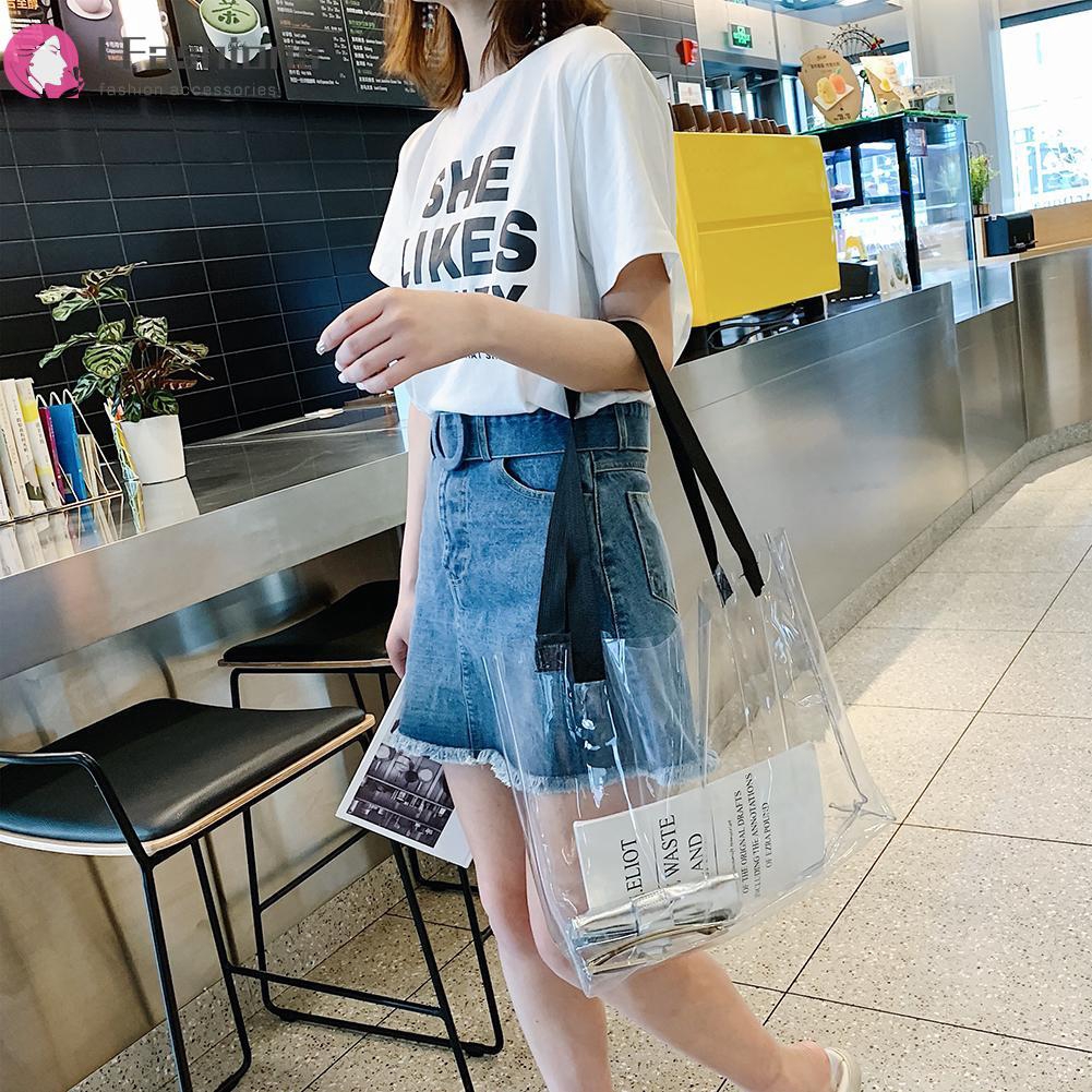 Túi xách tay trong suốt bằng nhựa PVC dành cho nữ