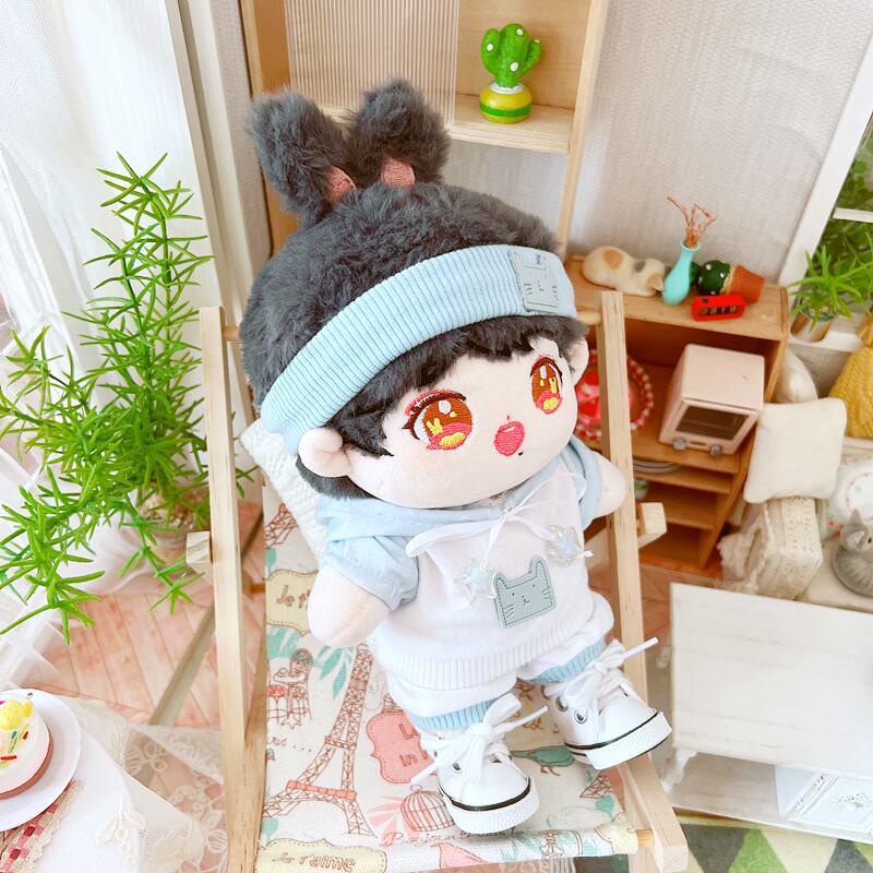 Búp Bê Xiao Rabbit Xiao Zhan Sean Xiao Có Mũ Trùm Đầu Màu Xanh Dương 20cm Quà Tặng Trang Phục Idol
