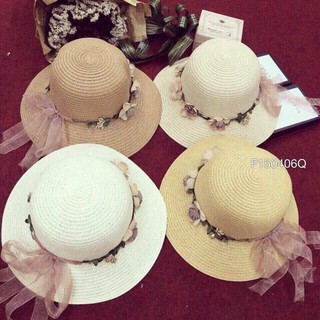 Nón cói viền 🌸hoa🌸 đi biển mũ cói vintage 🌸❤️🌸