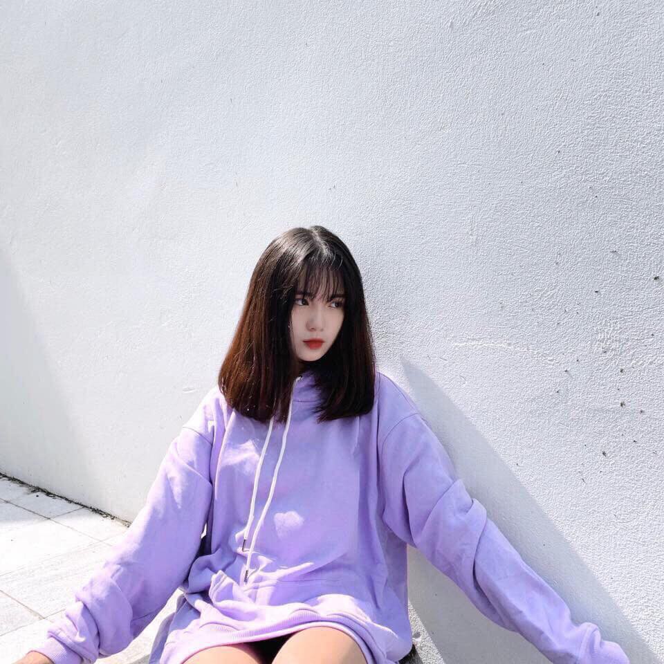 [ĐỦ SIZE] Áo hoodie trơn nỉ dày màu tím nhạt purple hoodie unisex