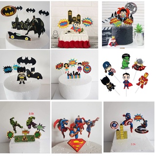 Set cắm giấy siêu nhân trang trí bánh sinh nhật, set cắm bánh kem