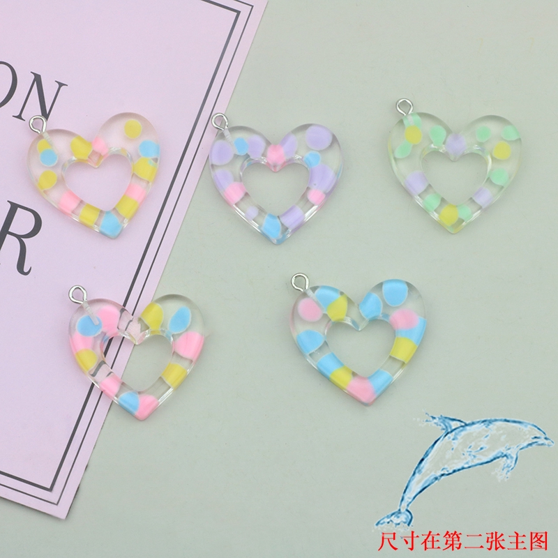 Bộ Phụ Kiện Làm Trang Sức Thủ Công diy Hình Trái Tim / Chấm Bi Màu Sắc Dễ Thương