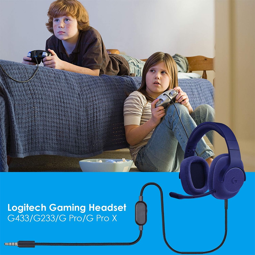 Dây Cáp Bện Nối Dài 2.0M Cho Tai Nghe Chơi Game Logitech G433 G233 G Pro X