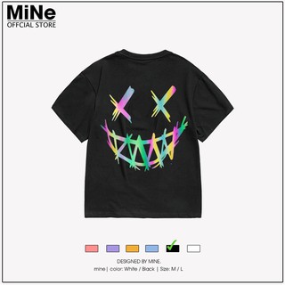 Áo thun tay lỡ form rộng dáng unisex  XOXO phong cách Nelly Ulzzang in hình phản quang smile