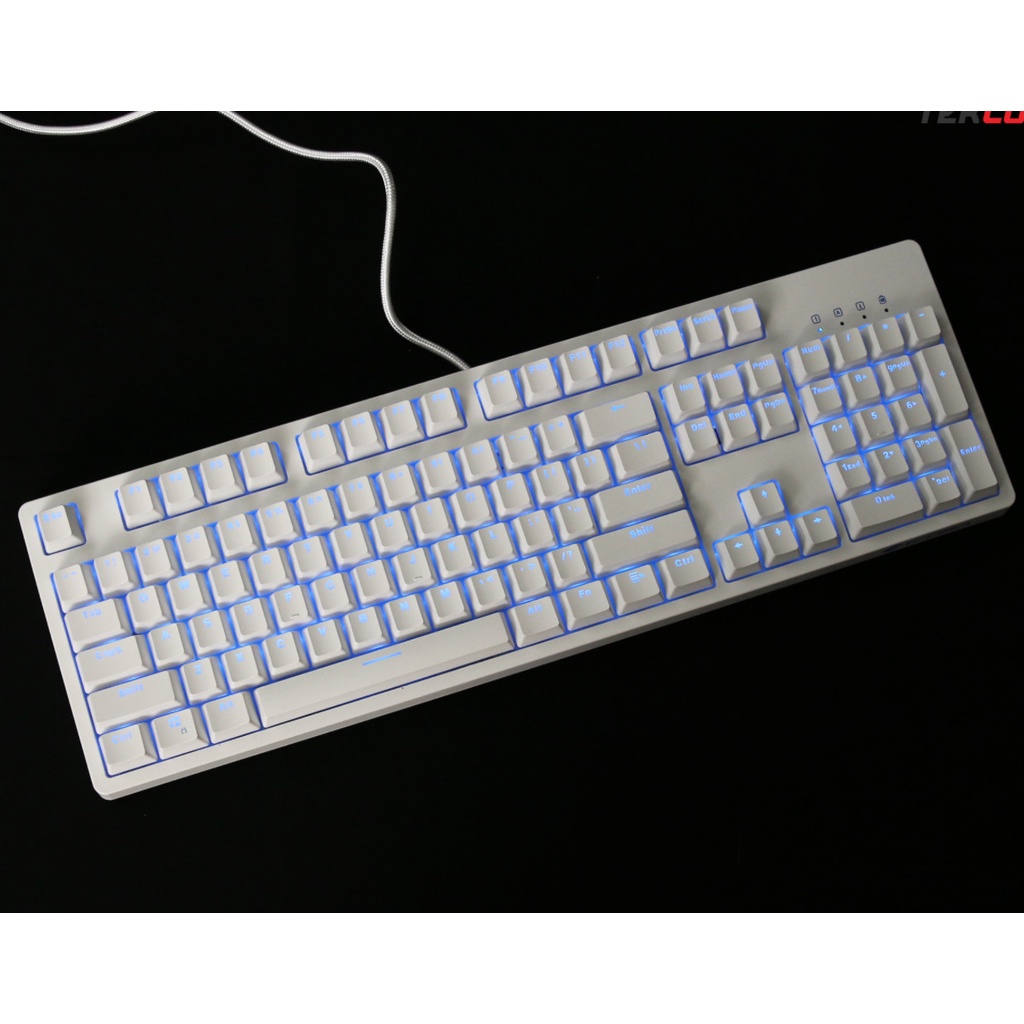 Bàn phím cơ E-Dra EK3104 Trắng White Ice/ Led xanh version 2021 (Blue/ Brown/ Red switch)