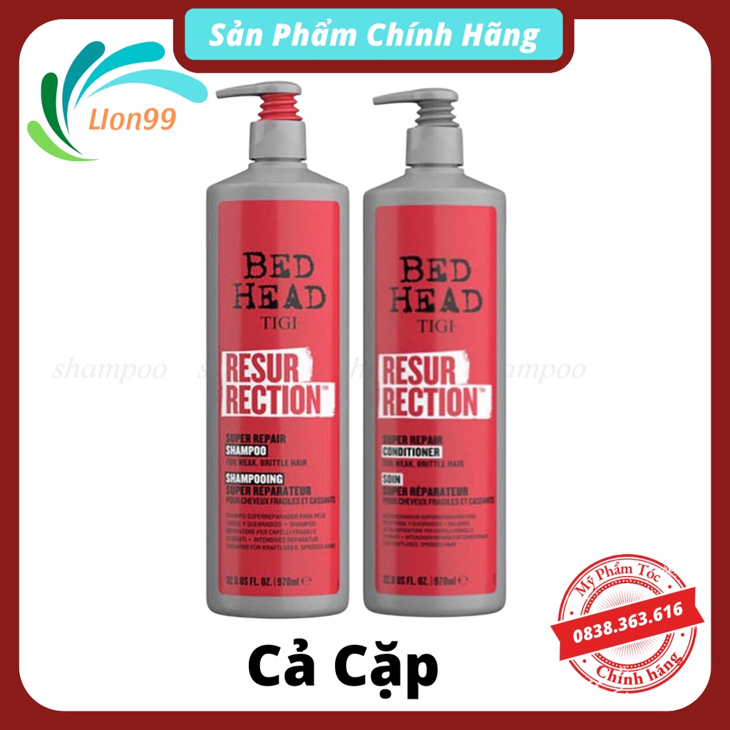 Cặp dầu gội TIGI BED HEAD 970ml phục hồi tóc khô xơ hư tổn giảm gãy rụng hàng chính hãng