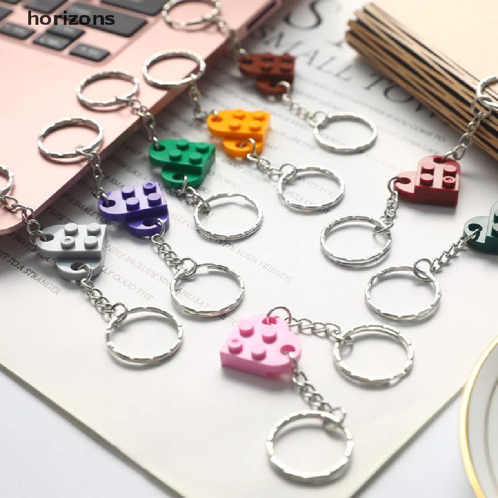 Set 2 Móc Khóa Hình Viên Gạch Trái Tim Xinh Xắn