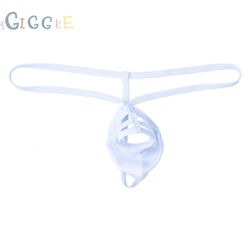 Men Gay C-String Thongs Open Briefs Sexy Soft Breathable See Through Underwear