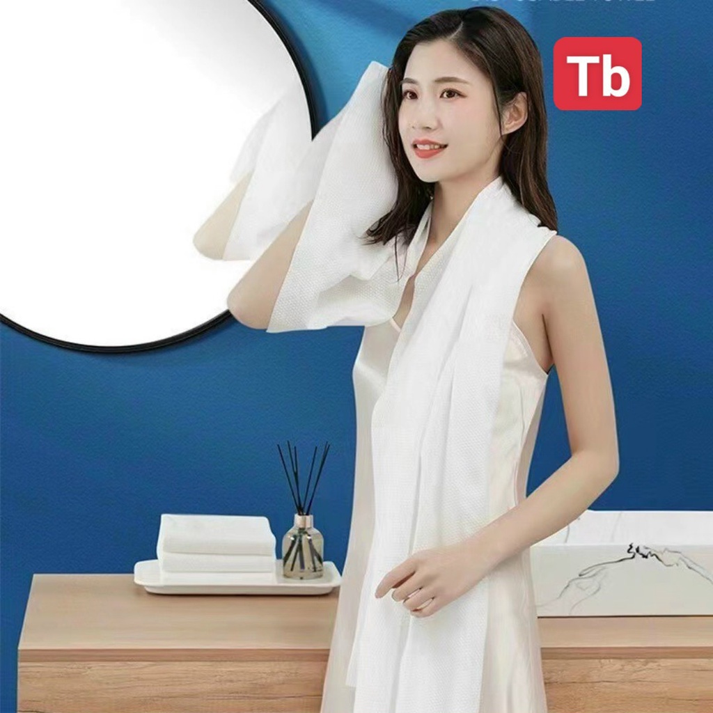 [70 x140 cm]Khăn mặt khô, khăn lau người, khăn lau đa năng dùng 1 lần dạng nén vô cùng tiện ích