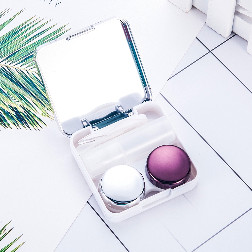 Hộp đựng kính áp tròng mini tích hợp gương tiện dụng