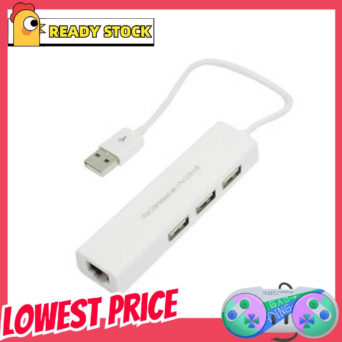 [lovely]High Speed USB 2.0 to Network LAN Ethernet RJ45 Adapter with 3 Port USB HUB