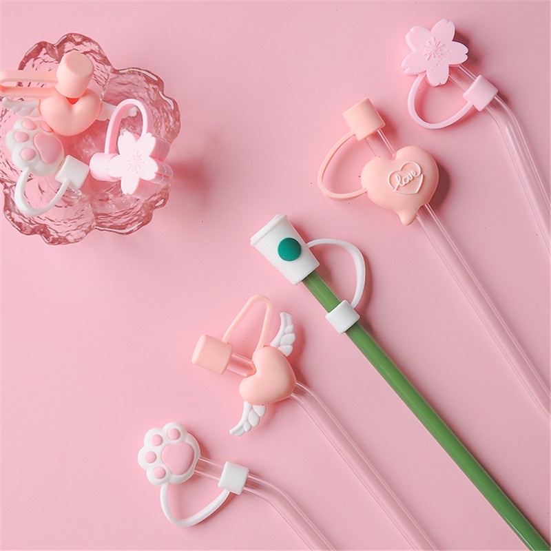 Nắp đậy ống hút bằng silicone siêu xinh, đáng yêu tiện lợi cho bé