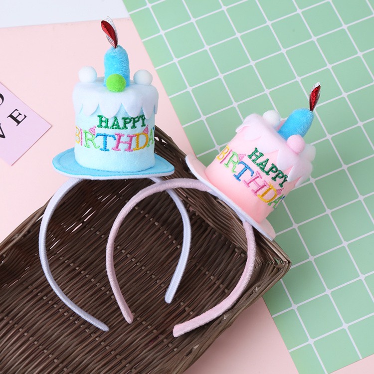 CC66 Cài tóc băng đô bờm tóc bánh sinh nhật HAPPY BIRTHDAY sinh nhật