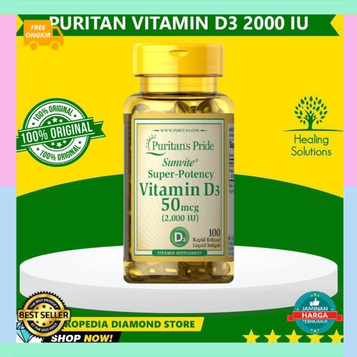 Linh Kiện Điện Tử Chính Hãng Puritan Vitamin D3 2000 IU (50 mcg) Contents 100 USA - 100