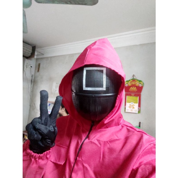 ✅CÓ SẴN✅Mặt nạ hoá trang cosplay nhân vật lính hình tròn tam giác hình vuông phim Squid Game trò chơi con mực Halloween