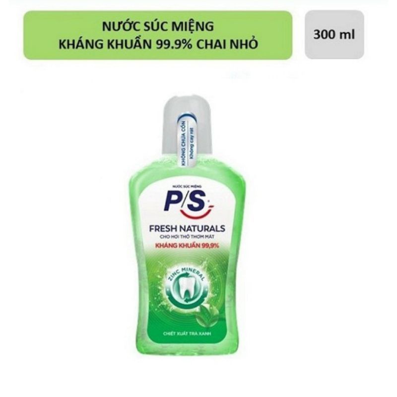 Nước súc miệng P/S trà xanh không chứa cồn không the 300ml