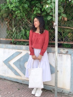 Chân váy xòe thô cạp chun basic ulzzang