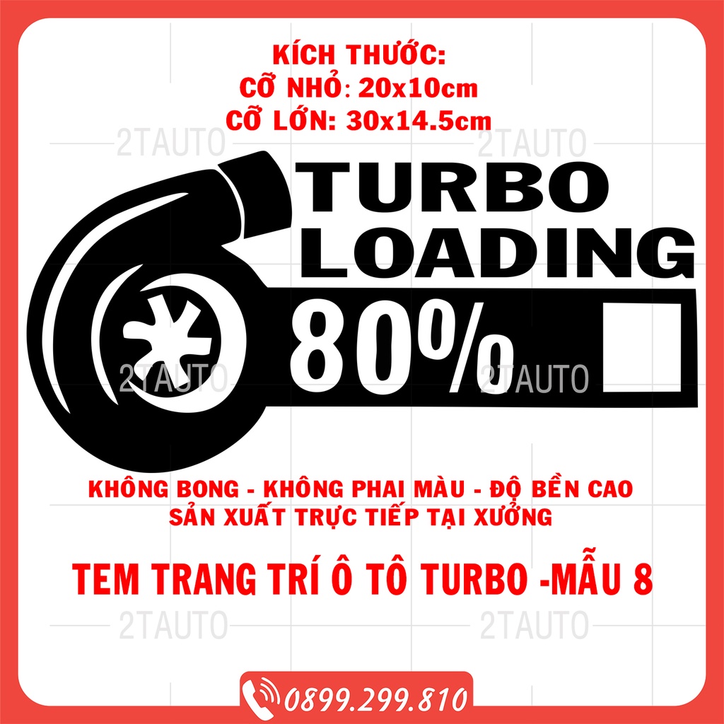 [GIÁ GỐC] Sticker chữ TURBO tem dán trang trí ô tô xe hơi chống nước, chống phai màu, mẫu mã đa dạng độc đáo - MẪU 8