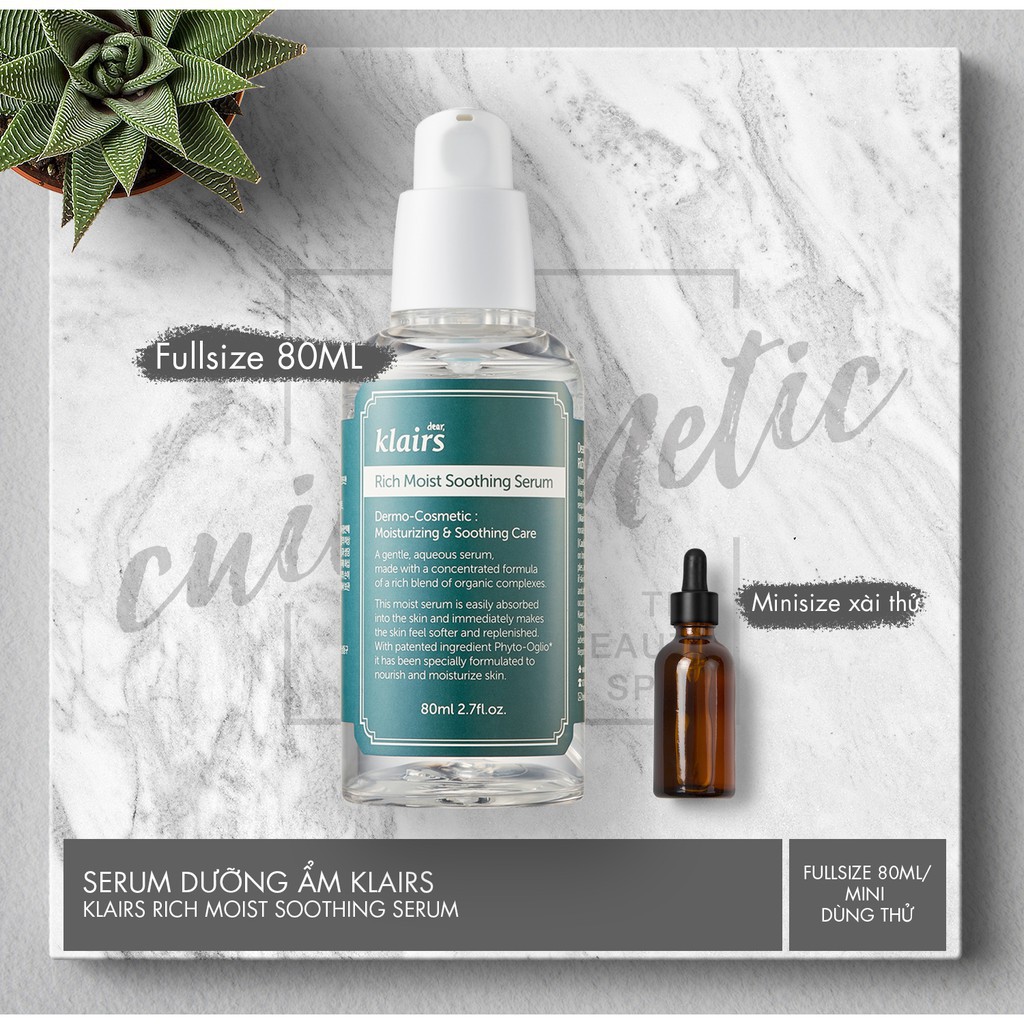 (MINISIZE/FULLSIZE 80ML) Serum dưỡng ẩm sâu Klairs Rich Moist Soothing Serum 80ml