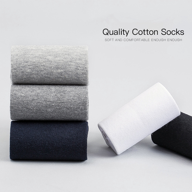Đôi vớ cotton cổ cao màu trơn thời trang cho nam