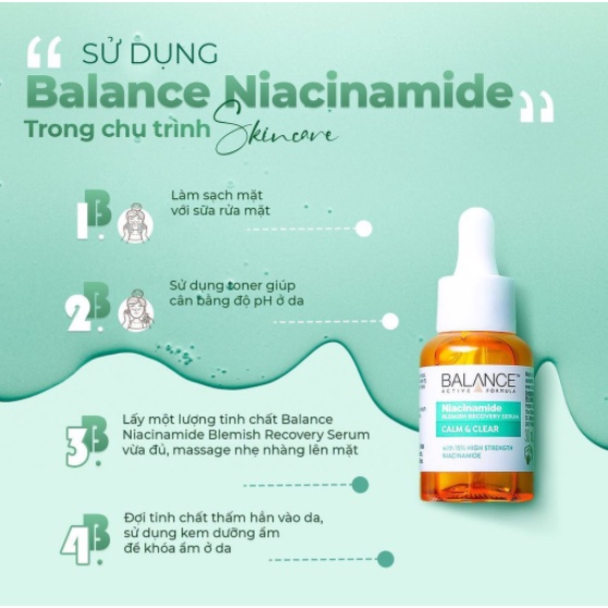 Serum ngừa mụn, mờ thâm Balance Niacinamide 15% Blemish Recovery 30ml [NHẬP KHẨU CHÍNH HÃNG 100%]