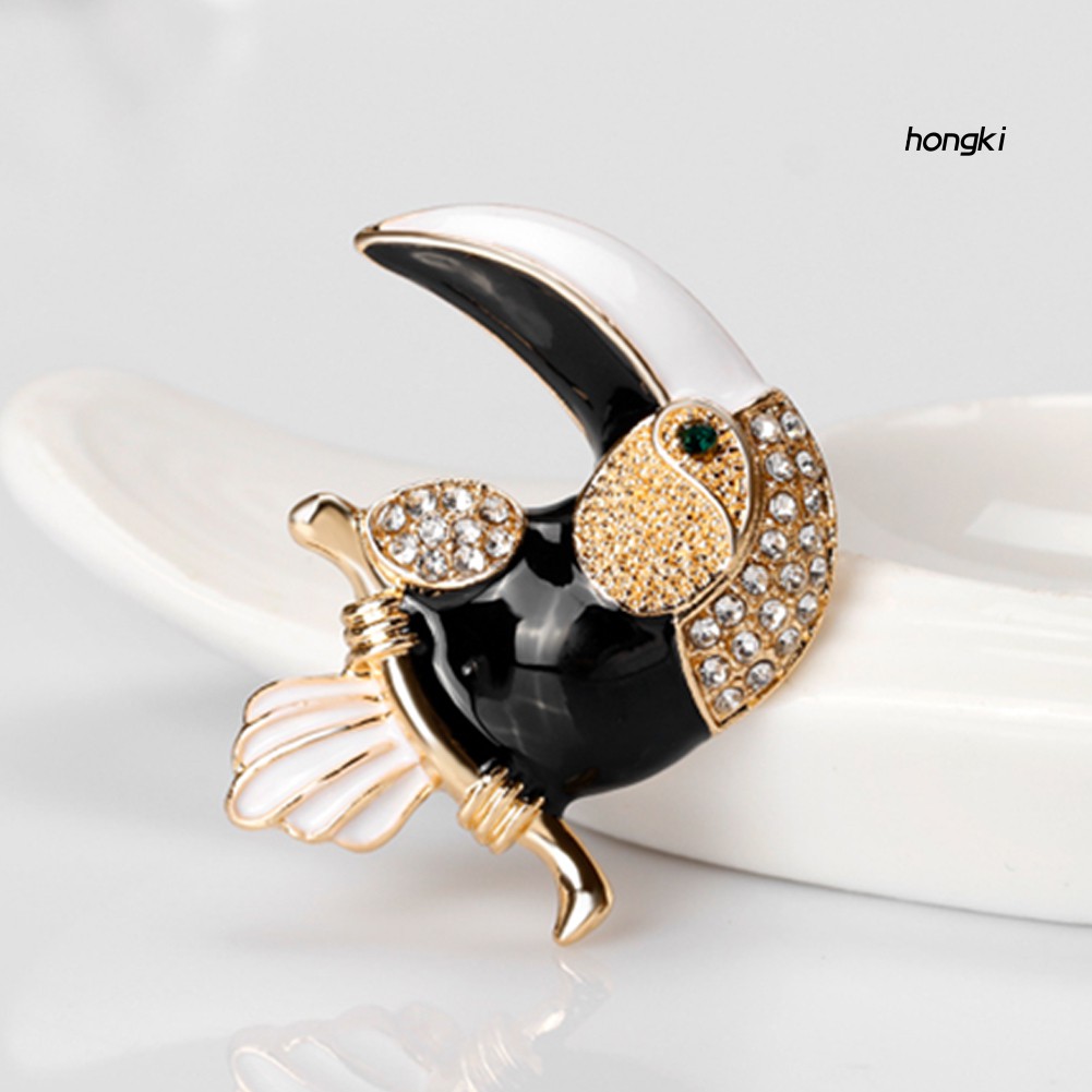 Ghim Cài Áo Hình Chú Vẹt Đính Kim Cương Giả Thời Trang Cho Nữ