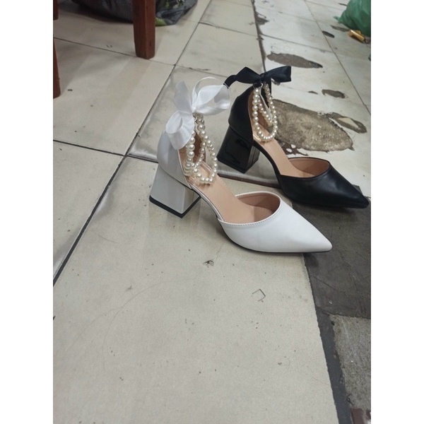 Giầy cao gót mũi nhọn quai đính ngọc hàng cao cấp sang chảnh