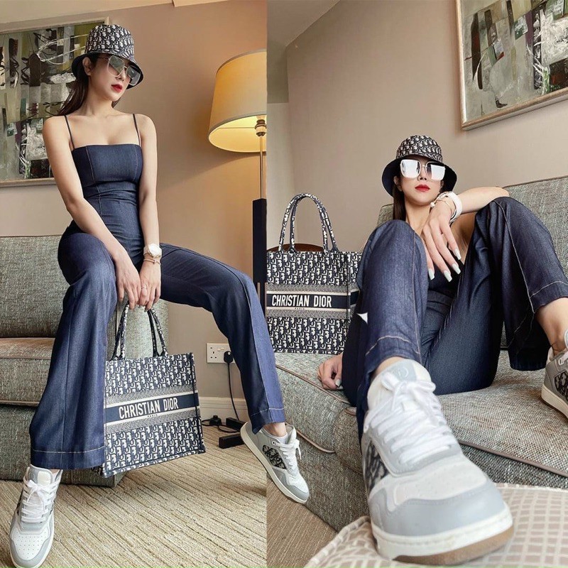 Túi W566-34 Dior totebook size 34 khoá miệng tặng khăn