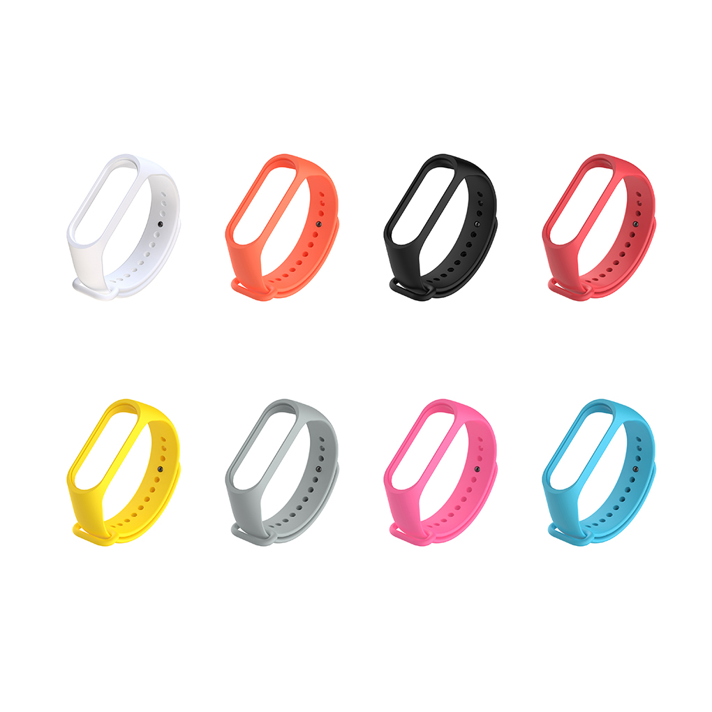 Dây Đeo Thay Thế Chất Liệu Silicon Màu Trơn Cho Xiaomi Mi Band 4 3