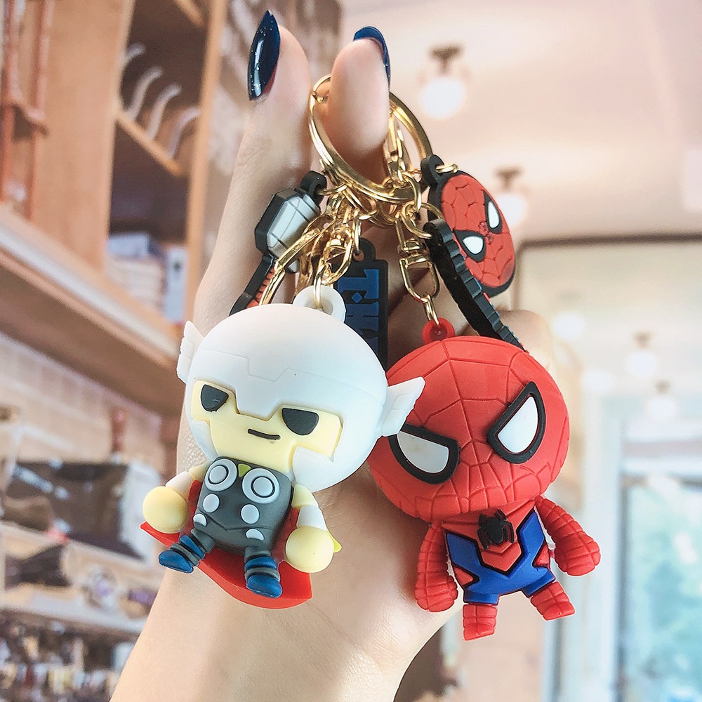 Móc Khóa Silicon Hình Captain America Iron Man Hoạt Hình Sáng Tạo Cho Nam Nữ