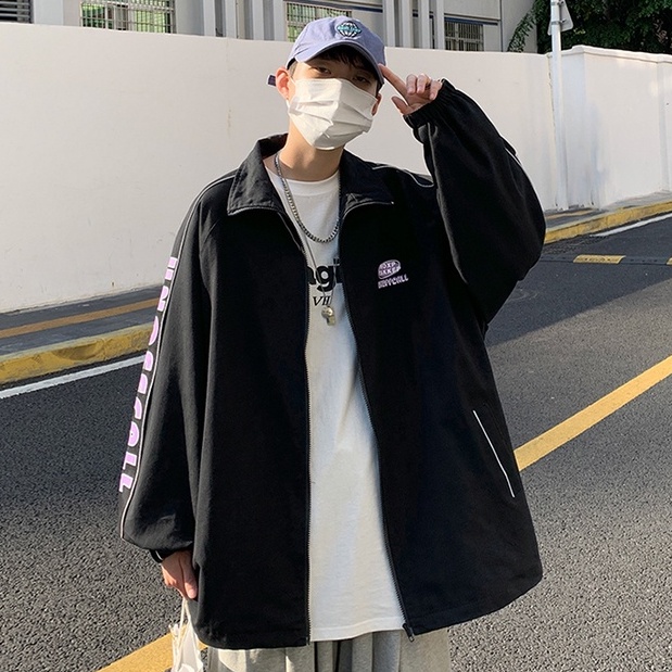 Áo Khoác Nam Dáng Rộng Phong Cách Hàn Quốc thời trang nam new jacket in hoa Soild color men khoác áo unisex top