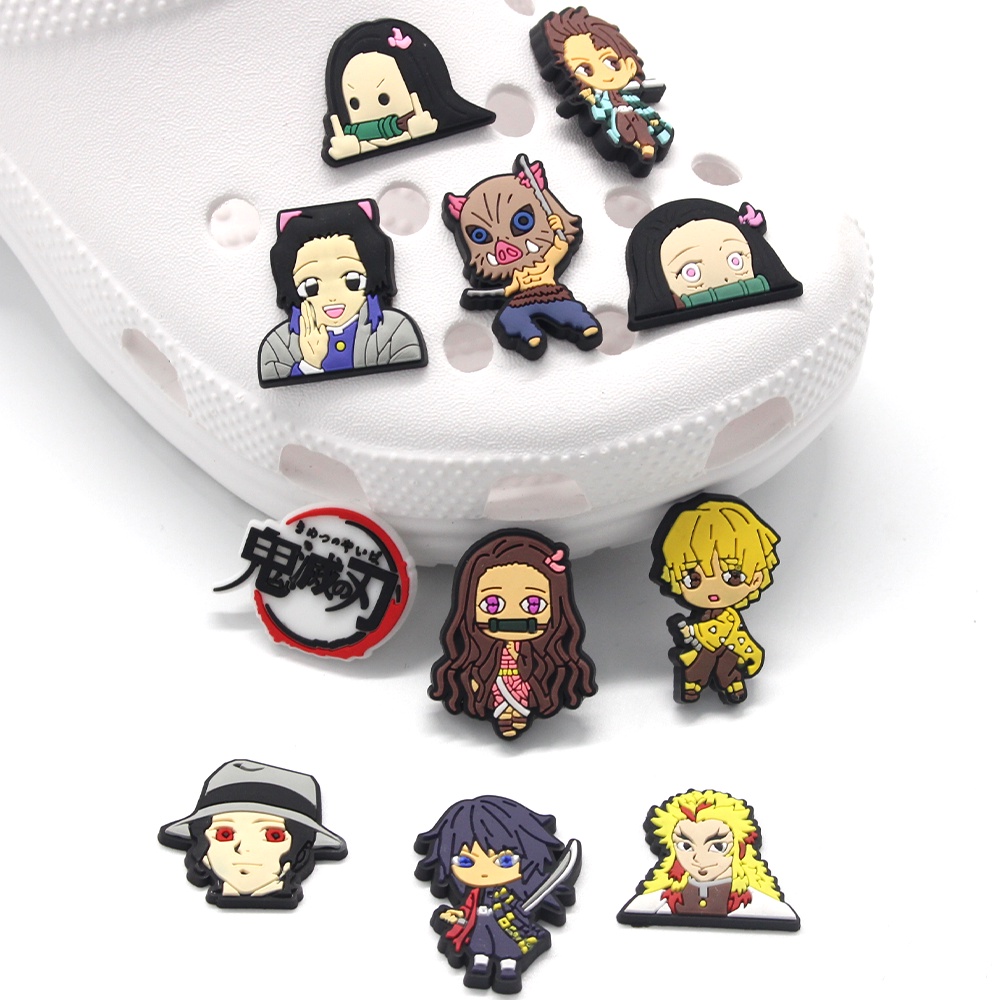1 Mặt Phụ Kiện Giày Crocs Bằng Nhựa PVC Hình Nhân Vật Anime Jibbitz Vui Nhộn Trang Trí Dép Tông Quà Tặng