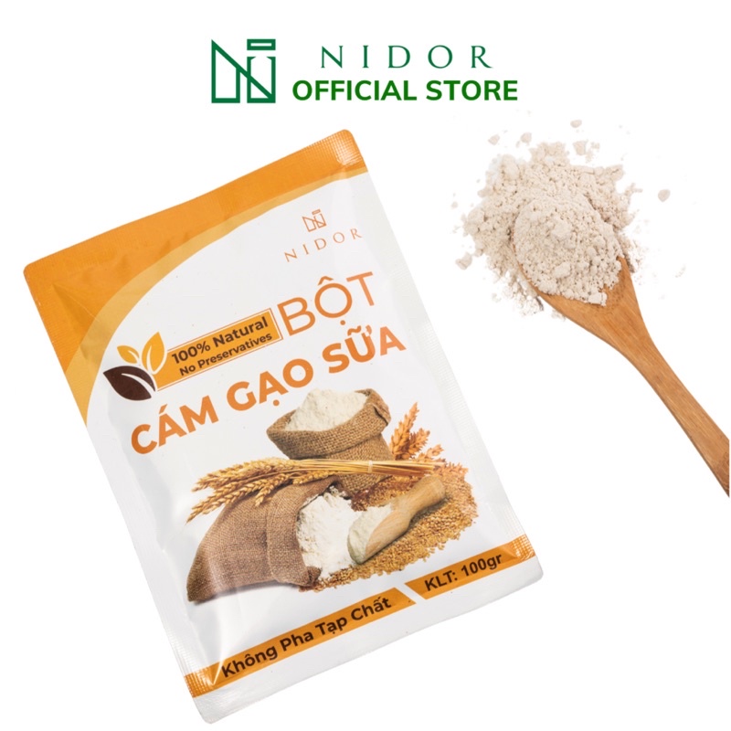 Bột cám gạo sữa cao cấp 100gr - Không pha tạp chất - Đắp mặt nạ dưỡng trắng mịn da, tẩy da chết