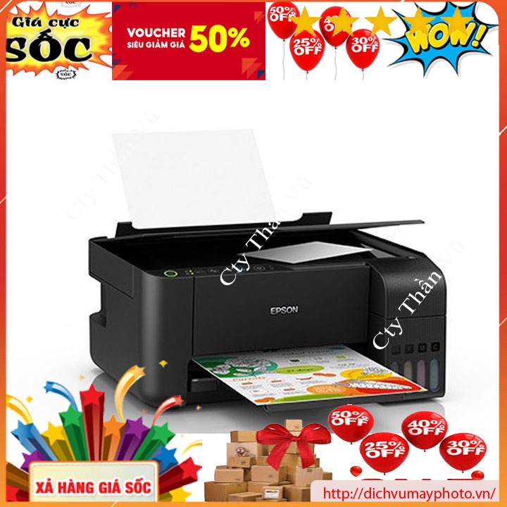 Máy in màu đa chức năng Epson L3150 L3250 mới 100% đầy đủ tính năng in scan copy wifi dẫn mực chính hãng INECO