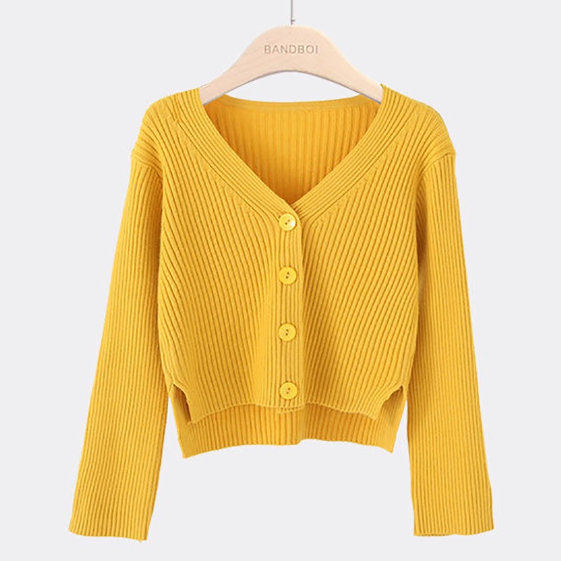 Áo cardigan IELGY dệt kim mềm mại cổ chữ V tay dài dáng ôm phong cách thời trang cho nữ