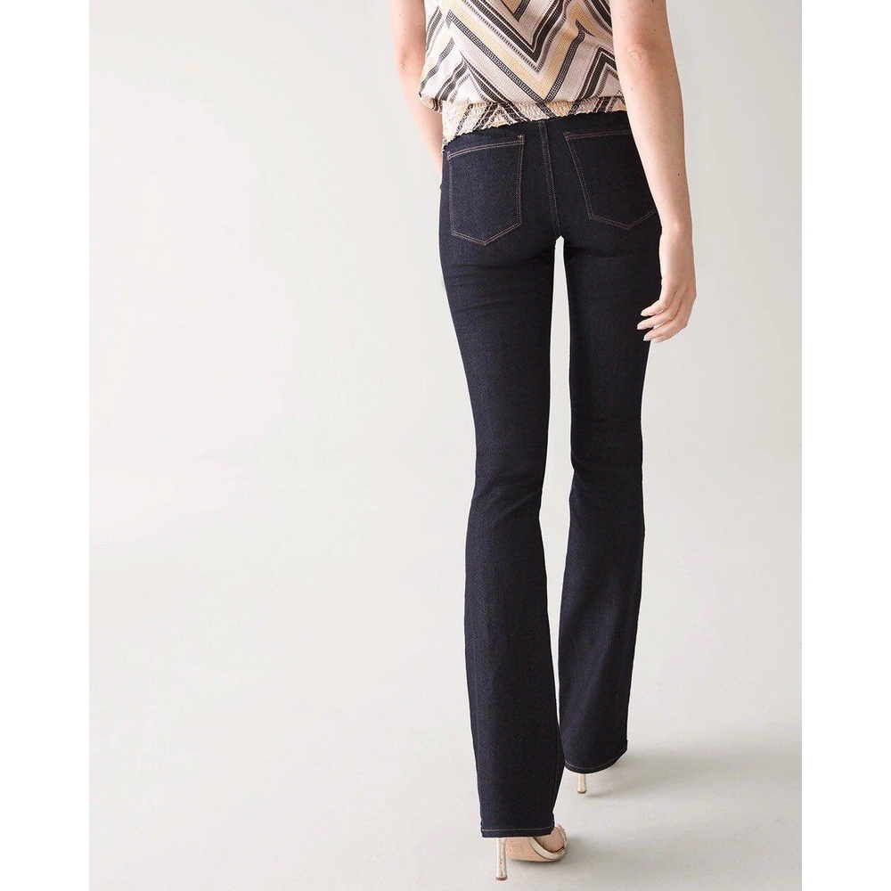Quần jeans nữ xanh đậm ống loe