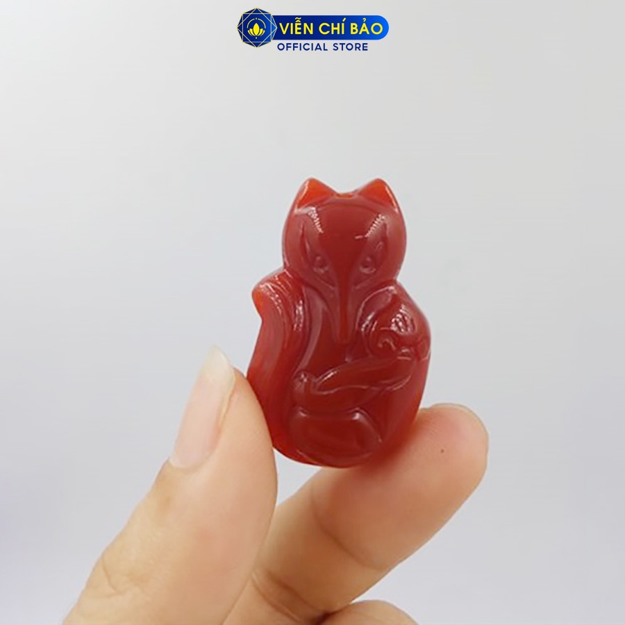 Mặt dây chuyền Cửu Vỹ Thiên Hồ đá đỏ chất liệu đá tự nhiên thời trang phụ kiện trang sức Viễn Chí Bảo M200095