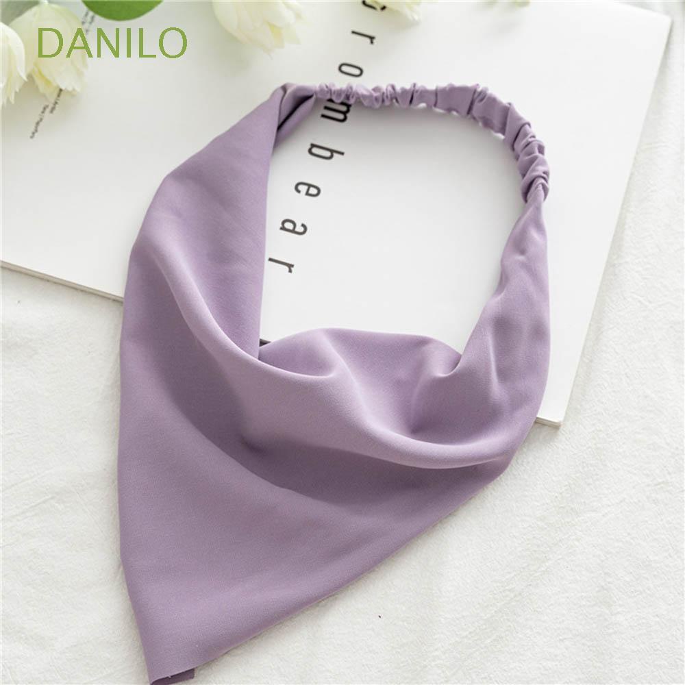 Băng Đô Turban Hình Tam Giác Co Giãn Màu Sắc Ngọt Ngào Phong Cách Vintage Cho Nữ
